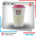 Cheap non-slip ceramic coffee mug with silicone lid