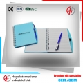 High quality PP plastic cover spiral notebook with pen