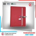 A5 size PU leather cover notebook with metal lock
