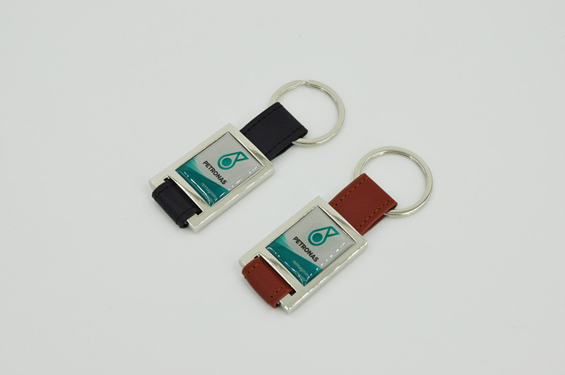 Metal Leather Keychain