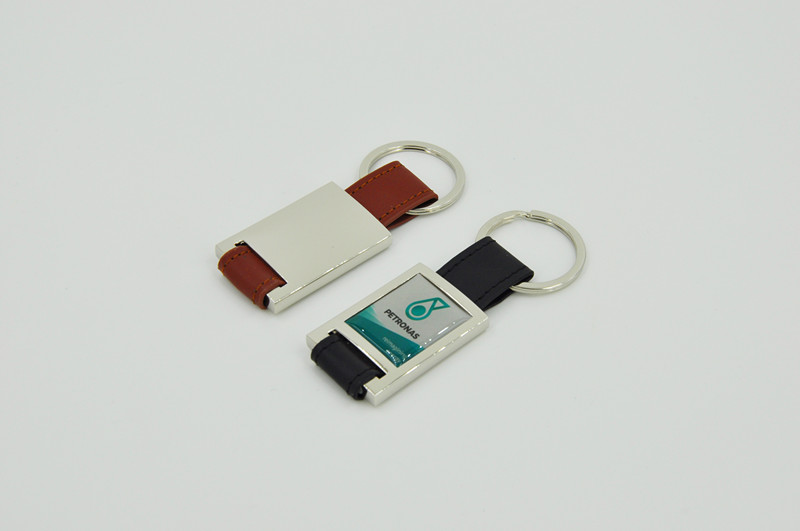 Metal Leather Keychain
