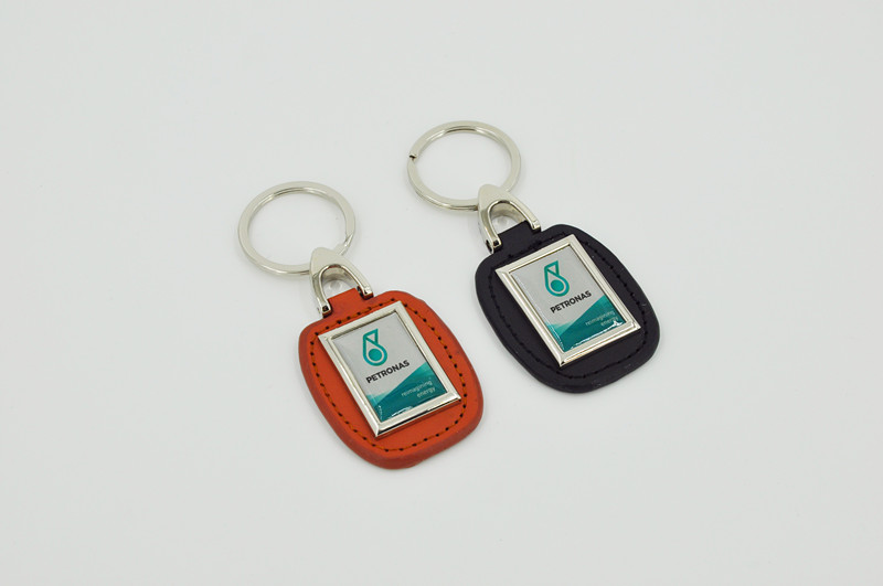 Metal Leather Keychain