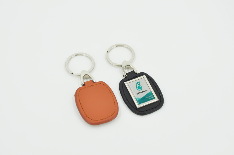 Metal Leather Keychain