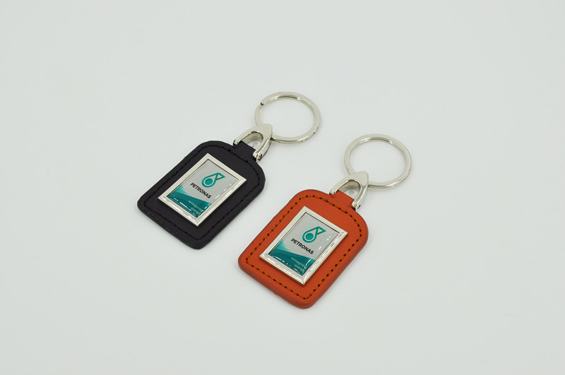 Metal Leather Keychain