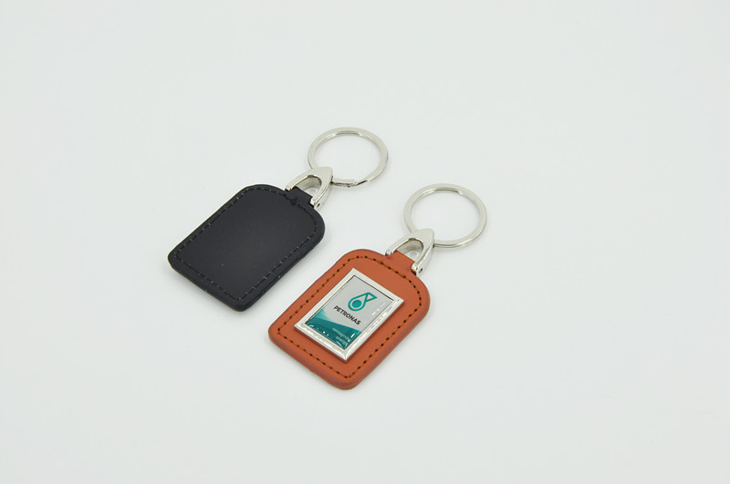 Metal Leather Keychain
