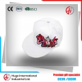 Hip-hop white 3D embroidered flat brim cap