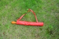 Chinese wooden handle red 2 fold umbrella