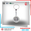 Souvenir epoxy rotating round metal keychain/key chain