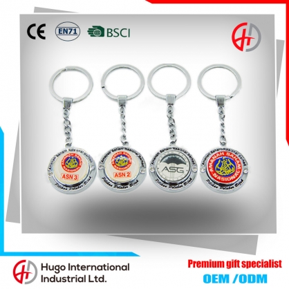Souvenir Round Metal Rotating Key Chain