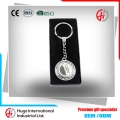 Souvenir epoxy rotating round metal keychain/key chain