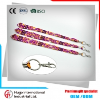 Custom Logo Metal Hook Polyester Lanyard
