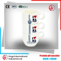 Creative 3 piece stacked ceramic coffee mug set