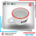 High quality white ceramic coffee mug with handle