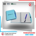 High quality PP plastic cover spiral notebook with pen