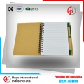 Recycled kraft paper cover A6 spiral notebook with pen